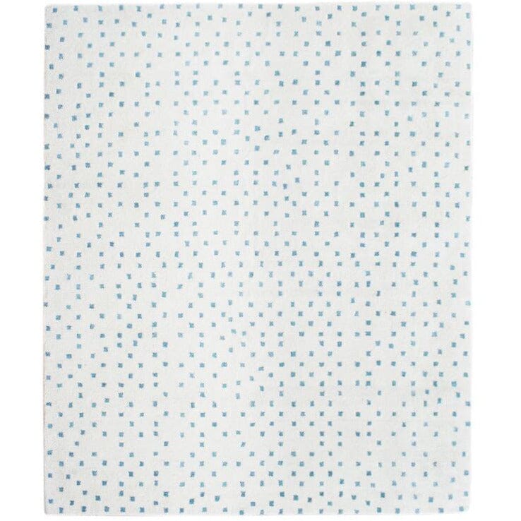 Erica Wool Shag Ivory Blue SAMPLE handtufted wool + cotton shag Organic Weave Shop 12"x12" Ivory