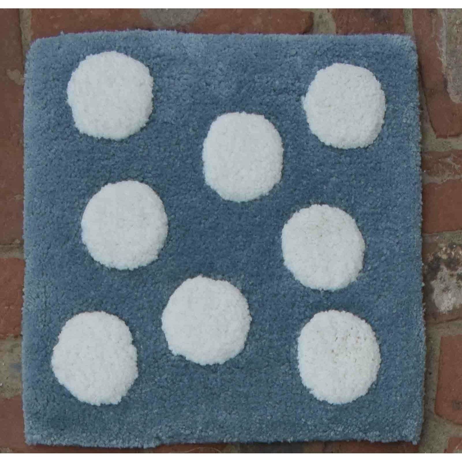 Polka Dot Blue handtufted cotton Organic Weave Shop