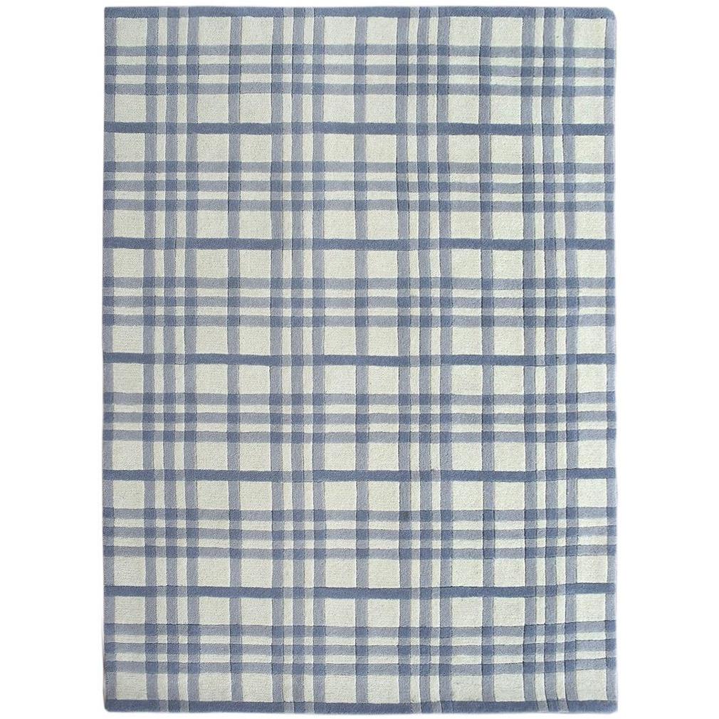 Aspen Plaid Wool Rug Blue SAMPLE samples Organic Weave Shop