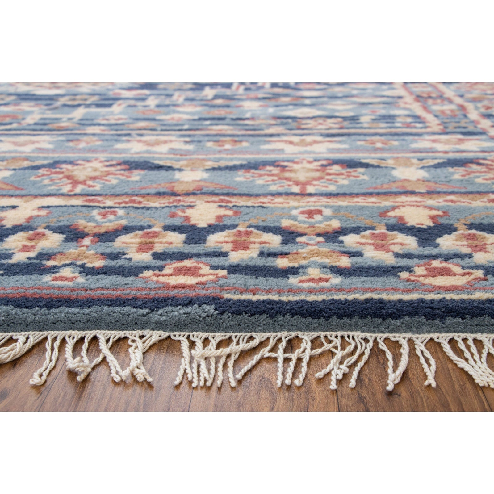 Gallerie Blue Handknotted Wool SAMPLE handknotted tibetan 60 knot Organic Weave Shop
