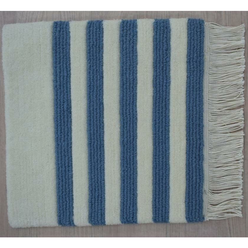 Sailor Stripe Wool Handknotted handknotted tibetan 60 knot Organic Weave Shop