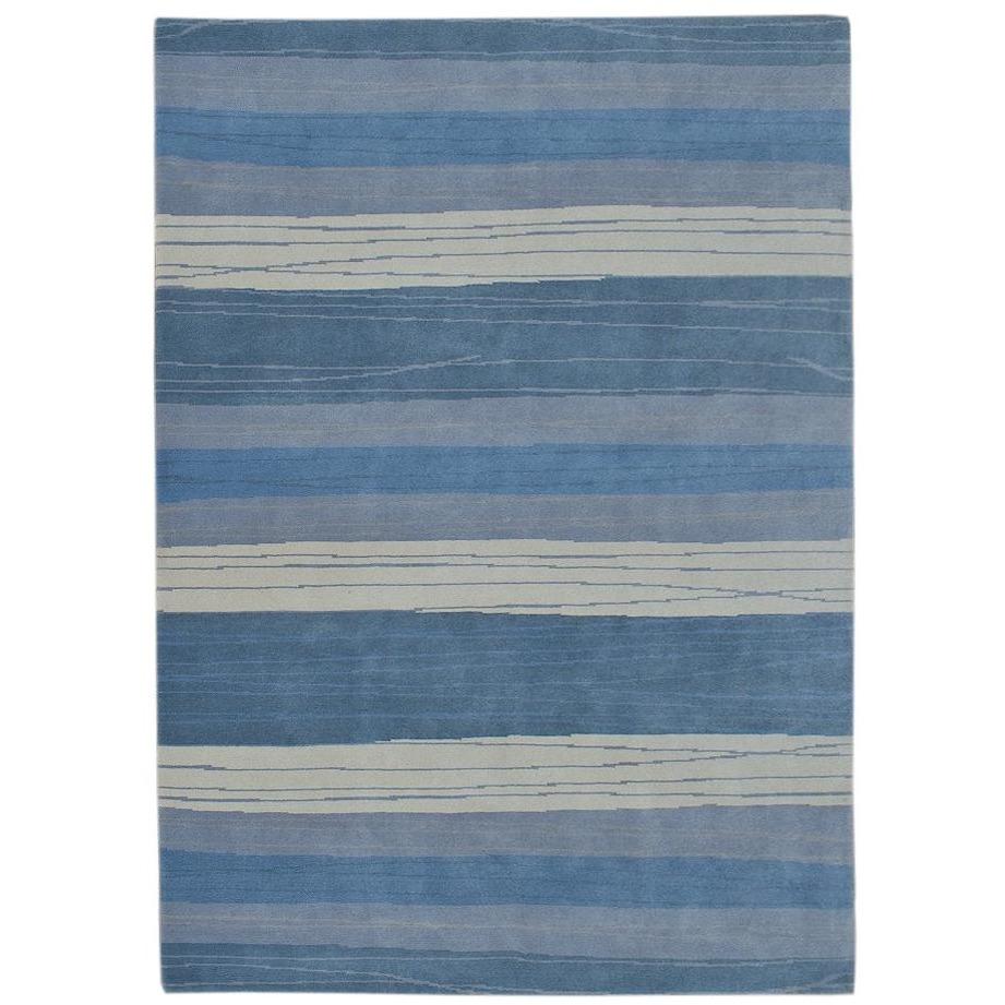 High Tide Wool Handknotted Blue handknotted tibetan 60 knot Organic Weave Shop 6' x 9' Blue