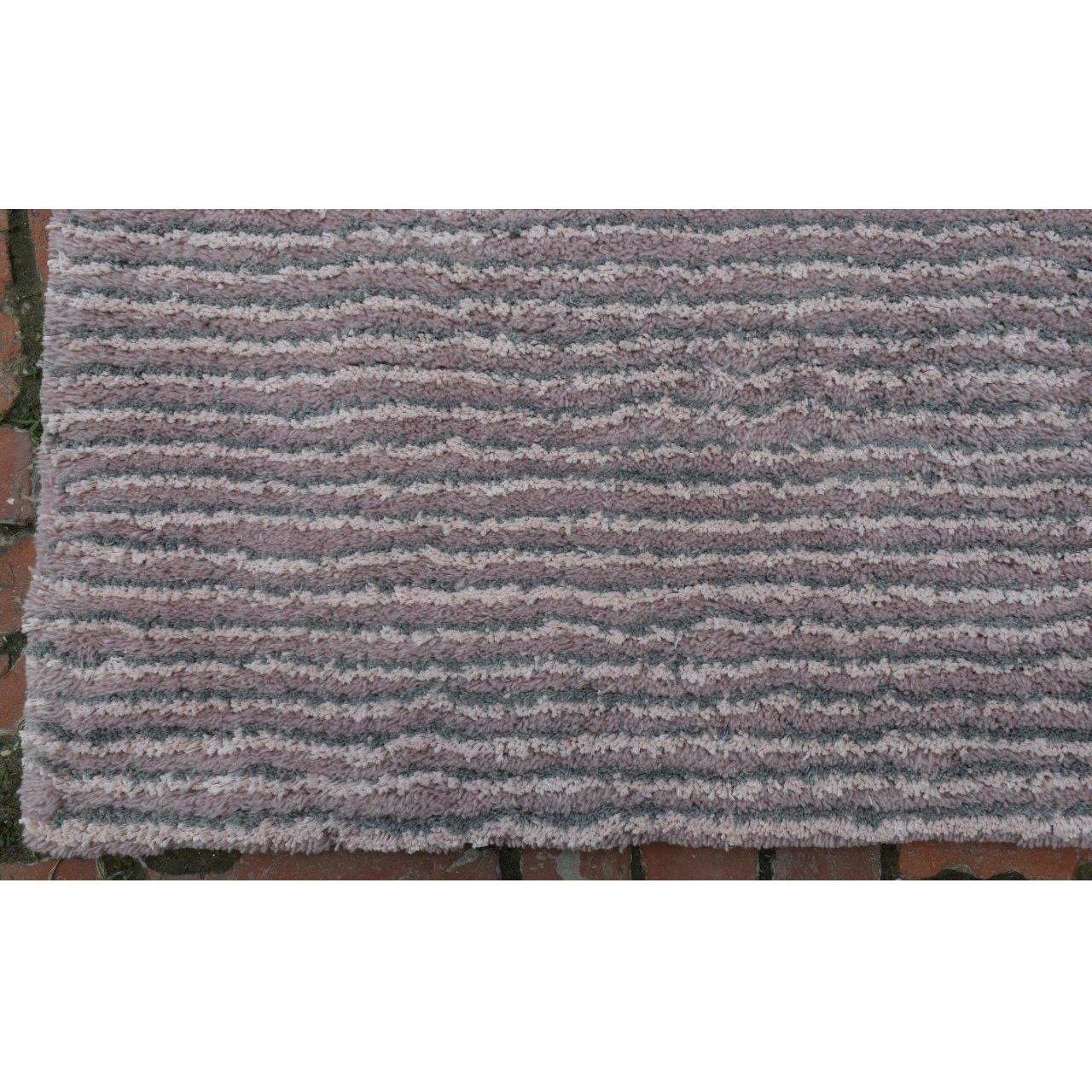 Seersucker Wool + Cotton Shag handtufted wool + cotton shag Organic Weave Shop 6'x9' Lavender/Grey