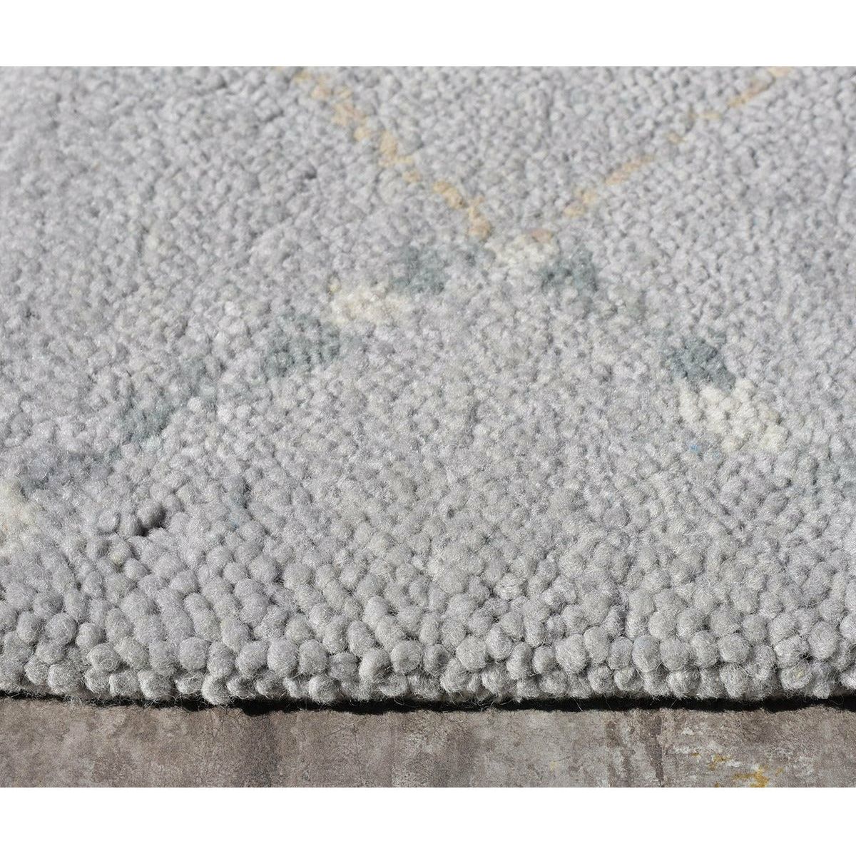 Samuel Moroccan Shag Wool Rug Grey handknotted tibetan 60 knot Organic Weave Shop
