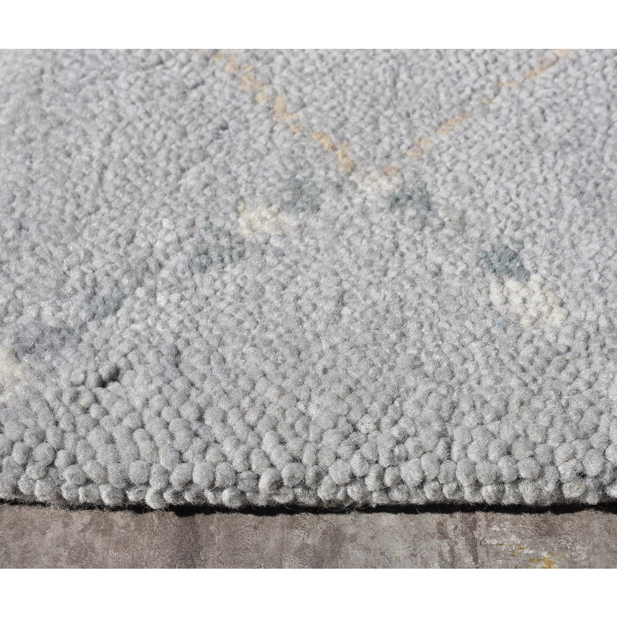 Samuel Handknotted Wool Shag SAMPLE samples Organic Weave Shop 18"x18" Grey