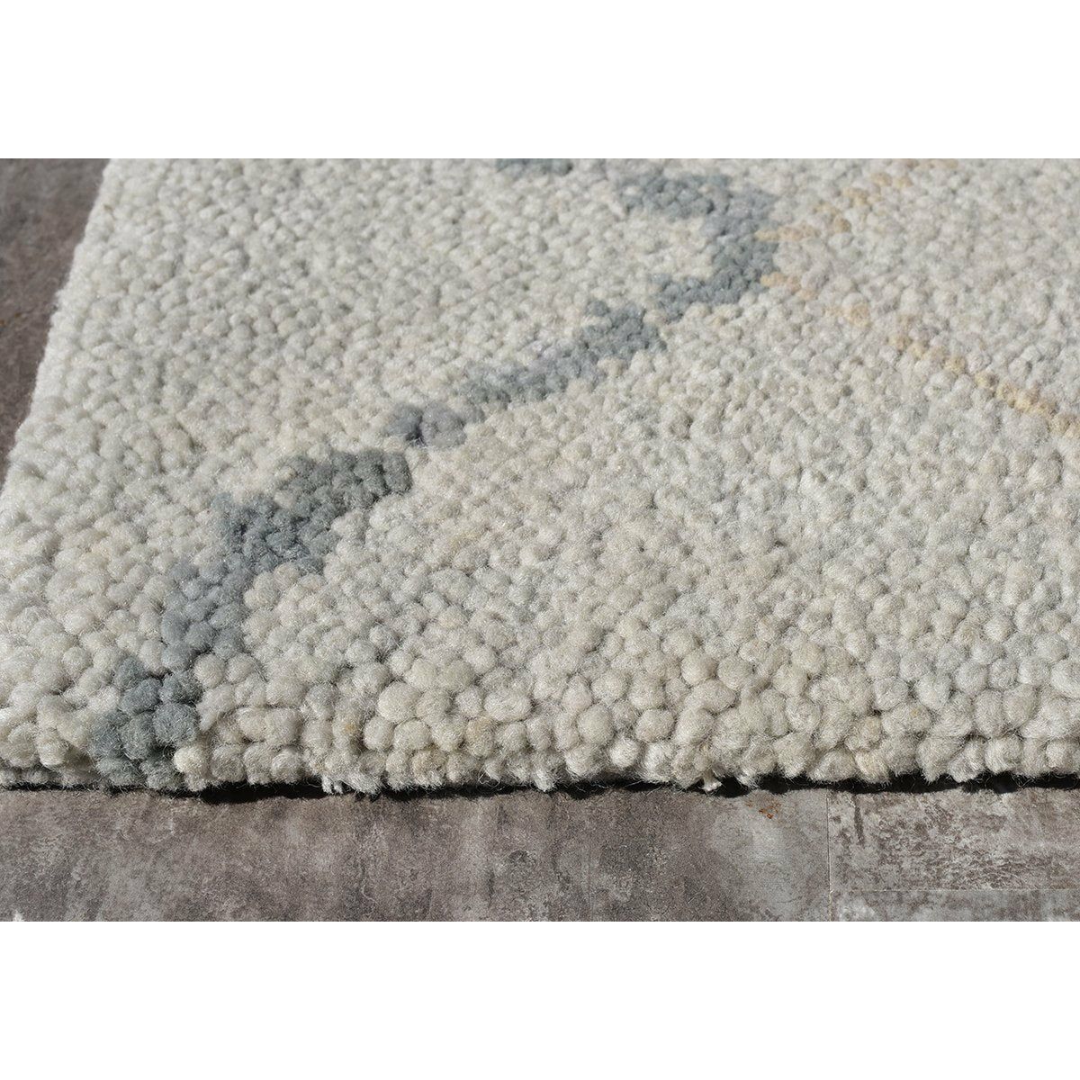Samuel Lt Grey Moroccan Shag Wool Rug handknotted tibetan 60 knot Organic Weave Shop