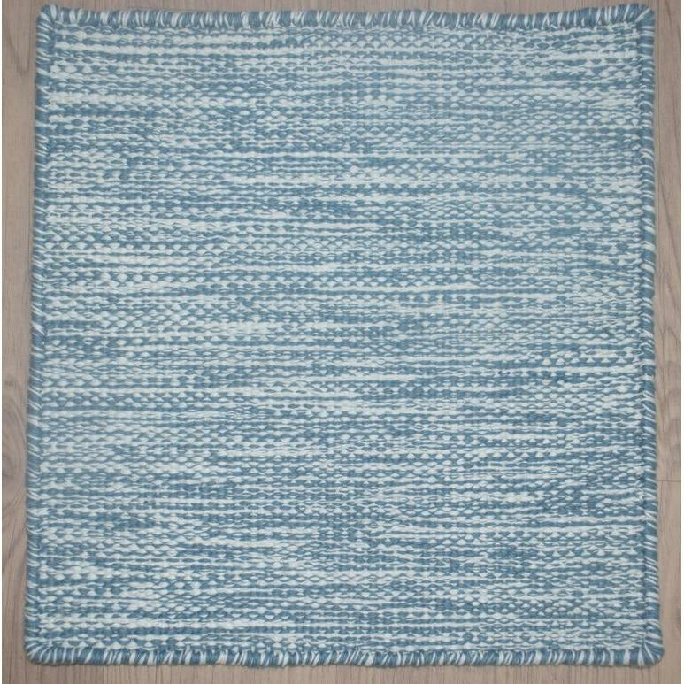 Signature Strie Cotton Flatweave Blue SAMPLE samples Organic Weave Shop 12x12