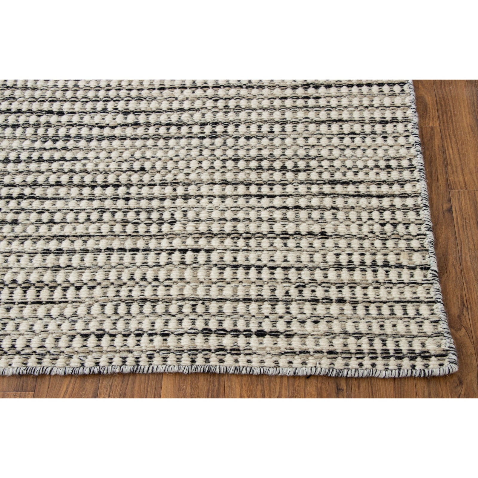 Whitney Black Wool Flatweave SAMPLE samples Organic Weave Shop SAMPLE Black