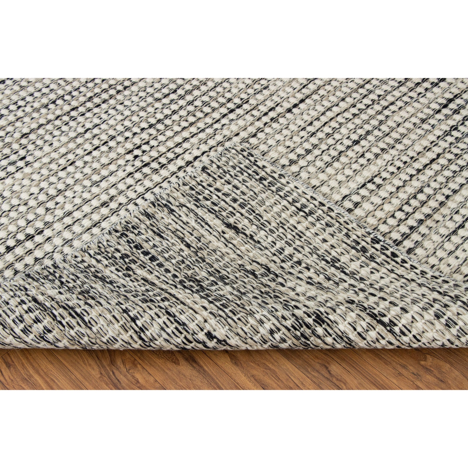 Whitney Black Wool Flatweave wool flatweave Organic Weave Shop