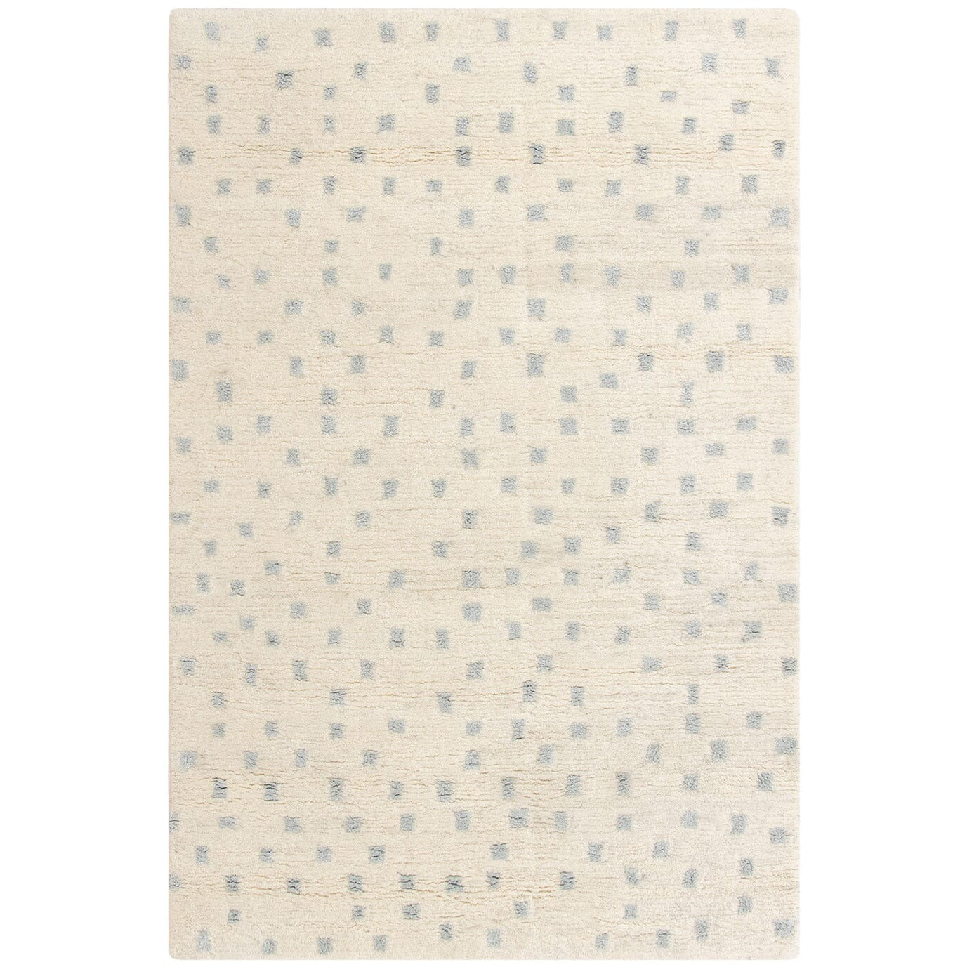 Erica Grey Wool Shag handtufted wool + cotton shag Organic Weave Shop 6' Round/Circle Ivory/Grey
