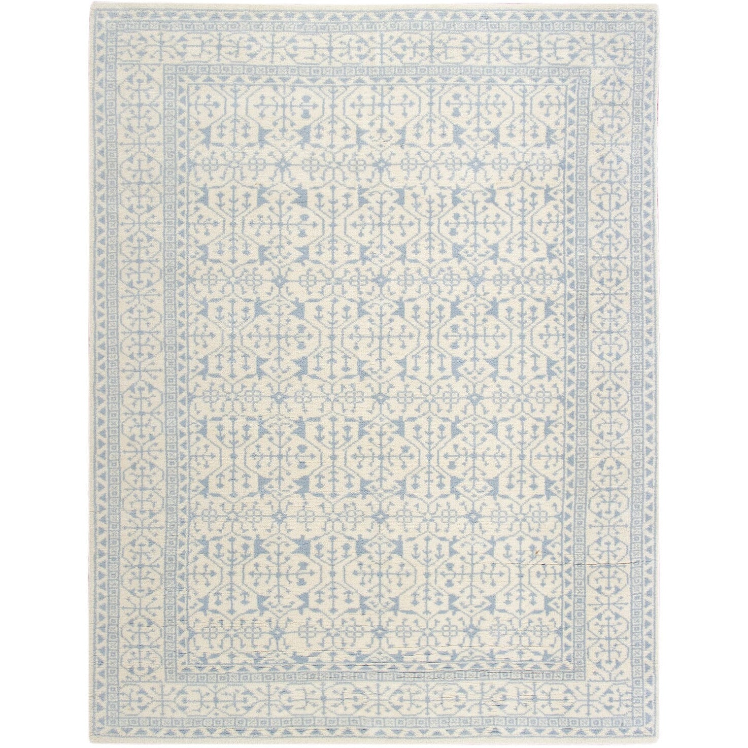 Middleton Blue Handknotted Wool handknotted tibetan 60 knot Organic Weave Shop