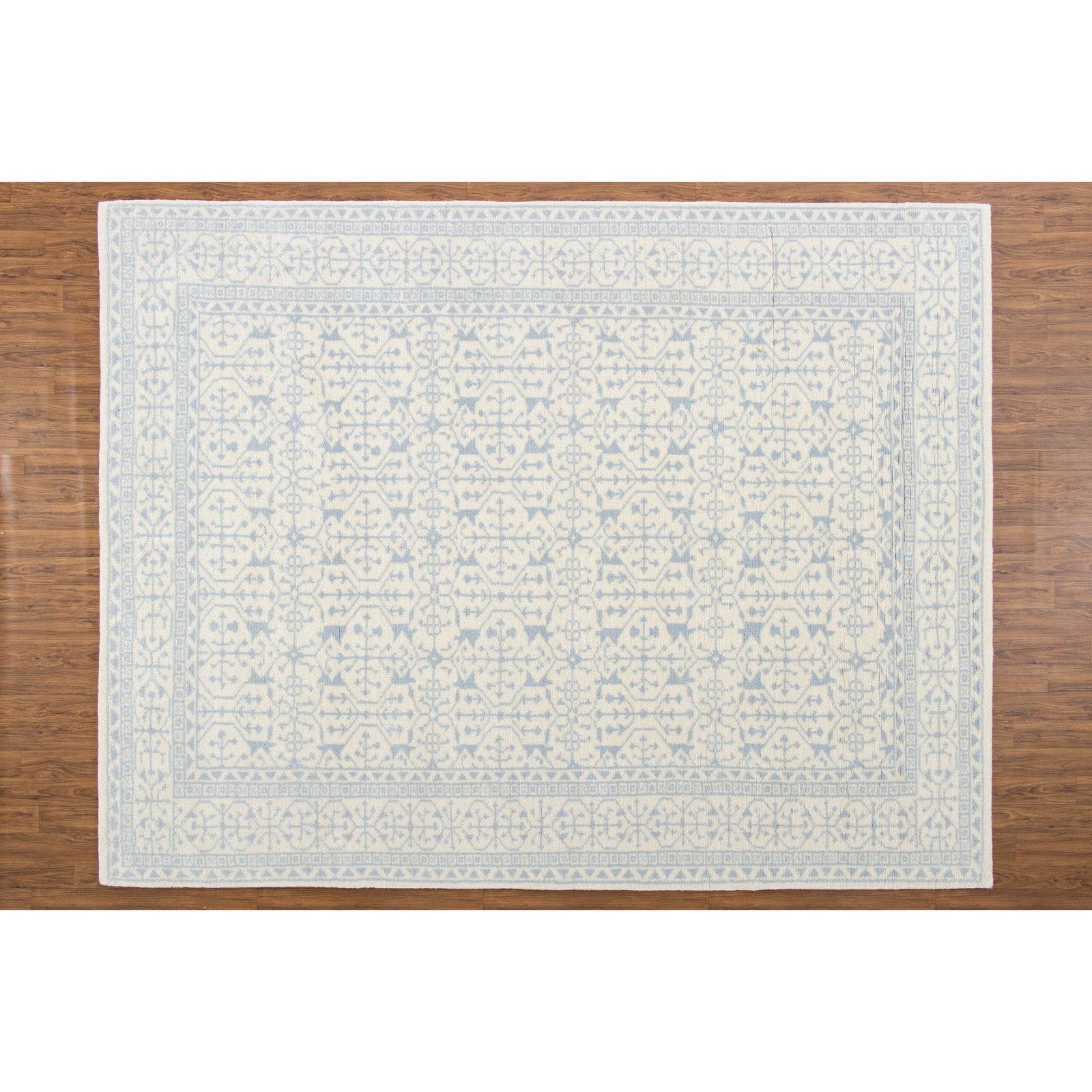Middleton Grey Blue Handknotted handknotted tibetan 60 knot Organic Weave Shop