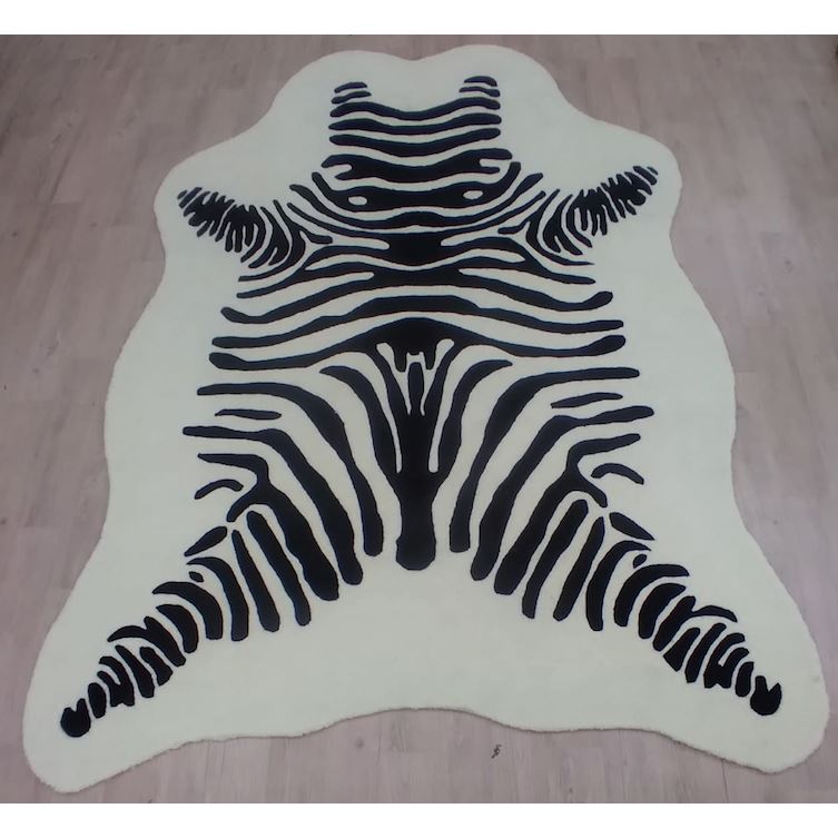 Zebra Wool handtufted wool Organic Weave Shop