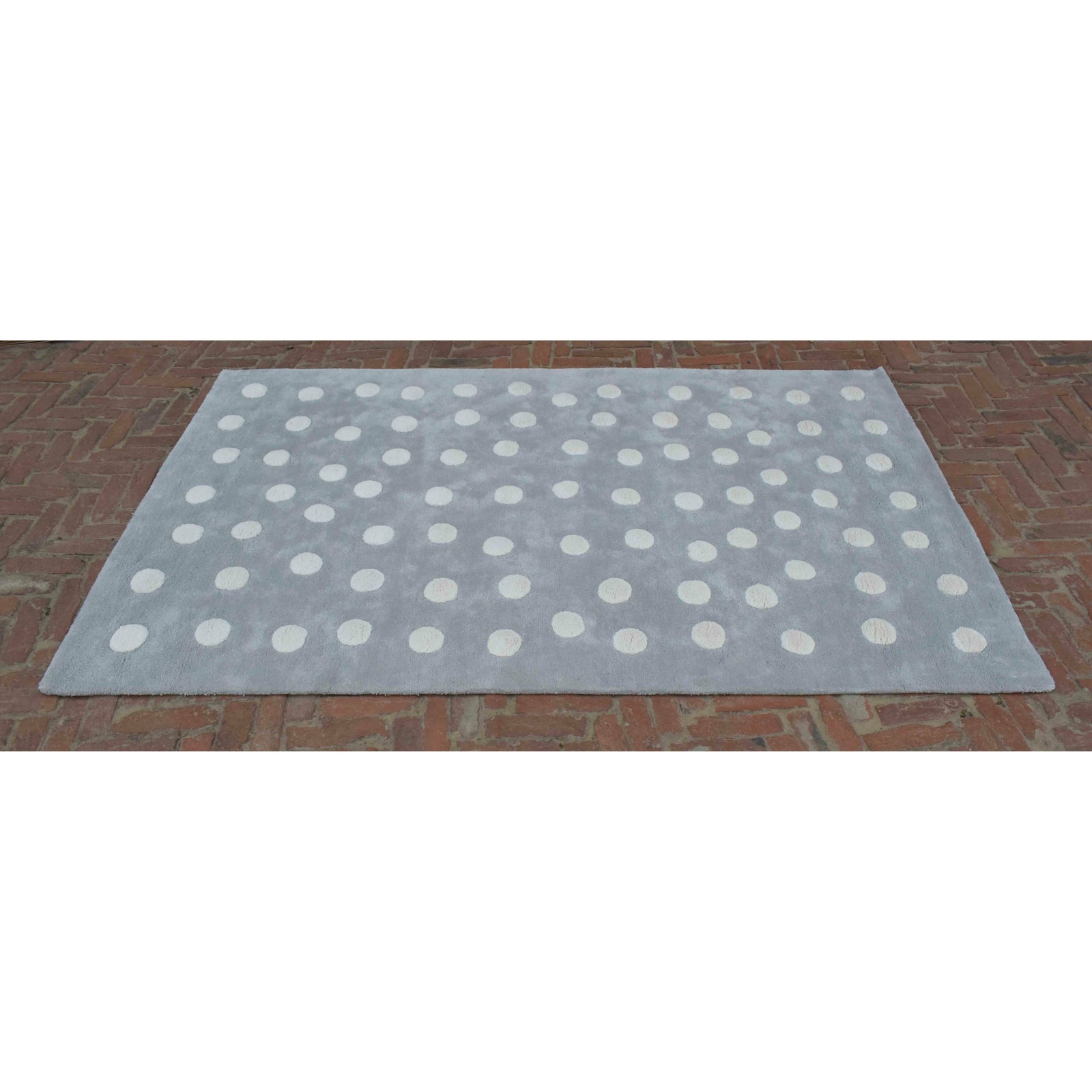 Polka Dot Grey handtufted cotton Organic Weave Shop