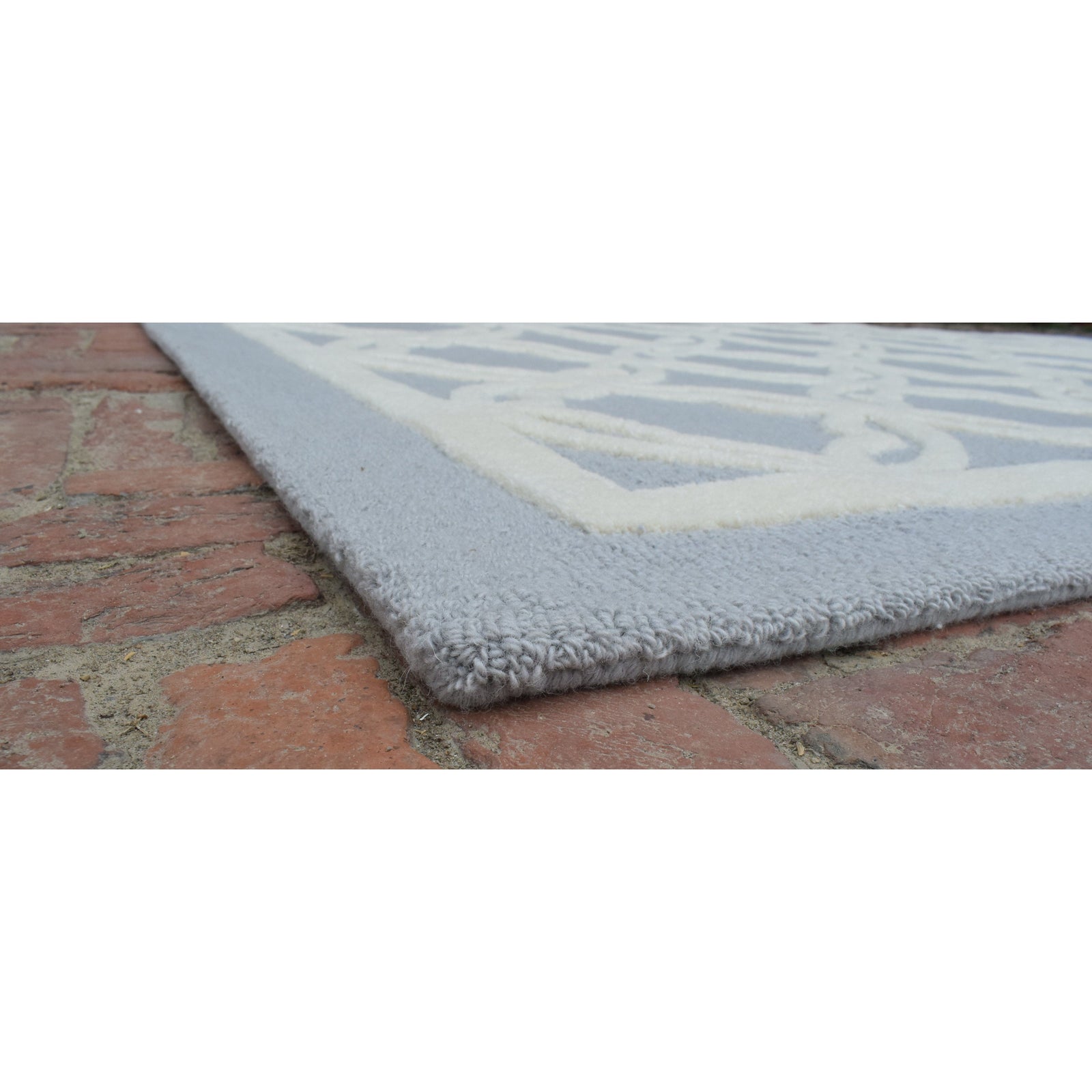 Tilly Trellis Grey handtufted wool Organic Weave Shop