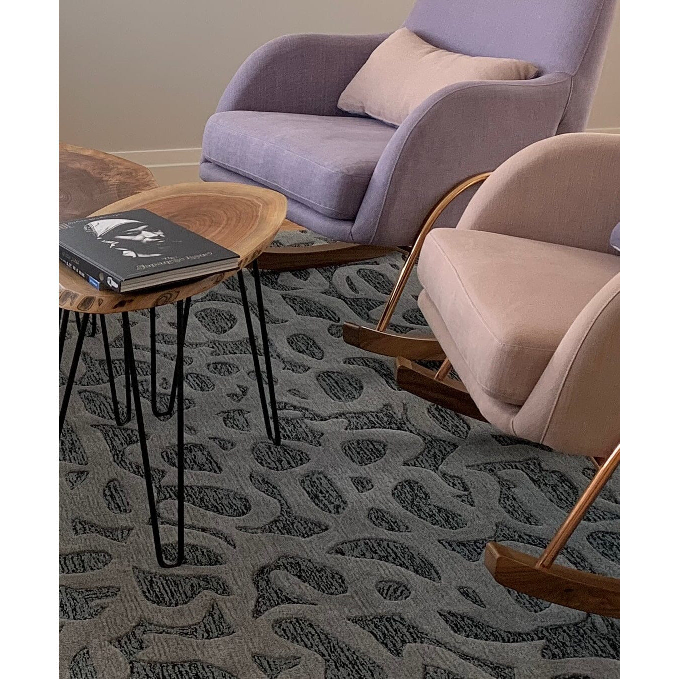 Pebbles Grey/Black handtufted wool Organic Weave Shop