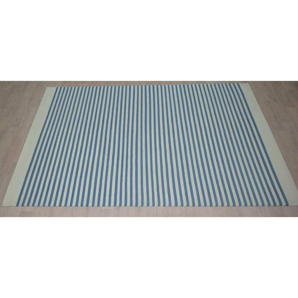 Sailor Stripe Wool Handknotted handknotted tibetan 60 knot Organic Weave Shop