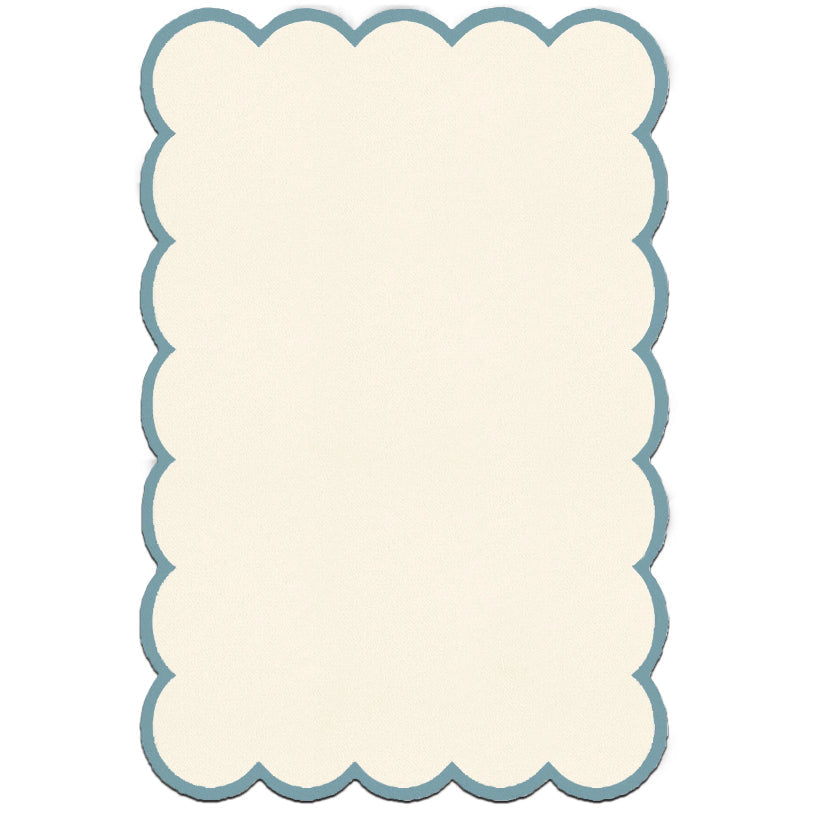 Sculpted Border Cotton Handknotted - More Colors Available handknotted tibetan 60 knot Organic Weave Shop 2'9'' x 10' Runner Ivory/Turquoise