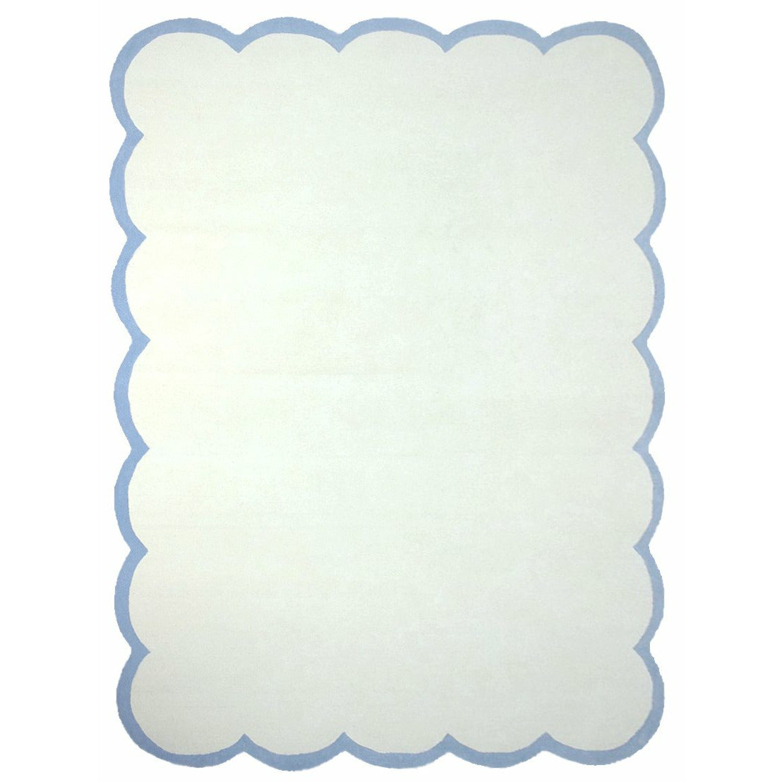 Scalloped Edge Periwinkle handtufted wool Organic Weave Shop