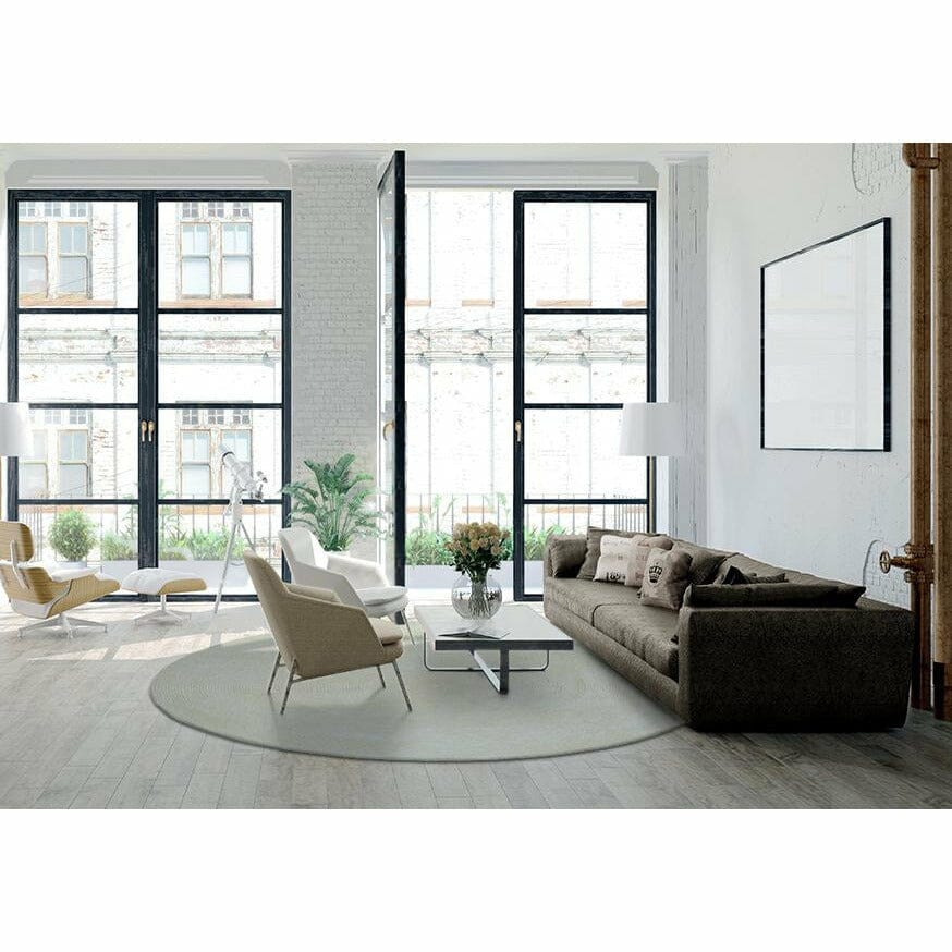 Seersucker Wool + Cotton Shag Ivory Round Rugs Organic Weave Shop