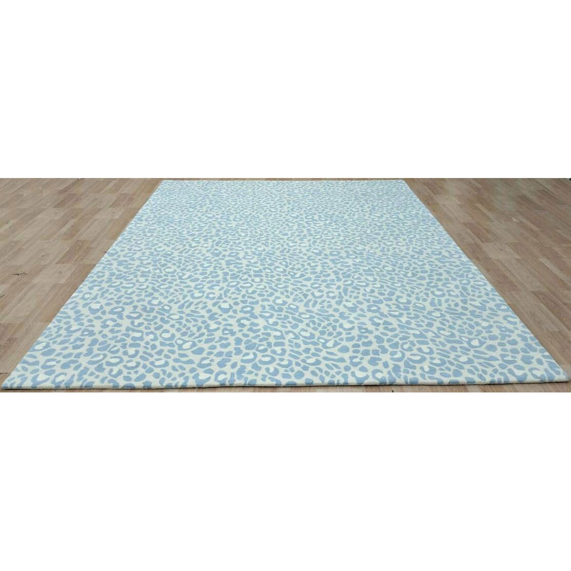 Wild One Blue Wool handtufted wool Organic Weave Shop 3' x 10' RUNNER Blue