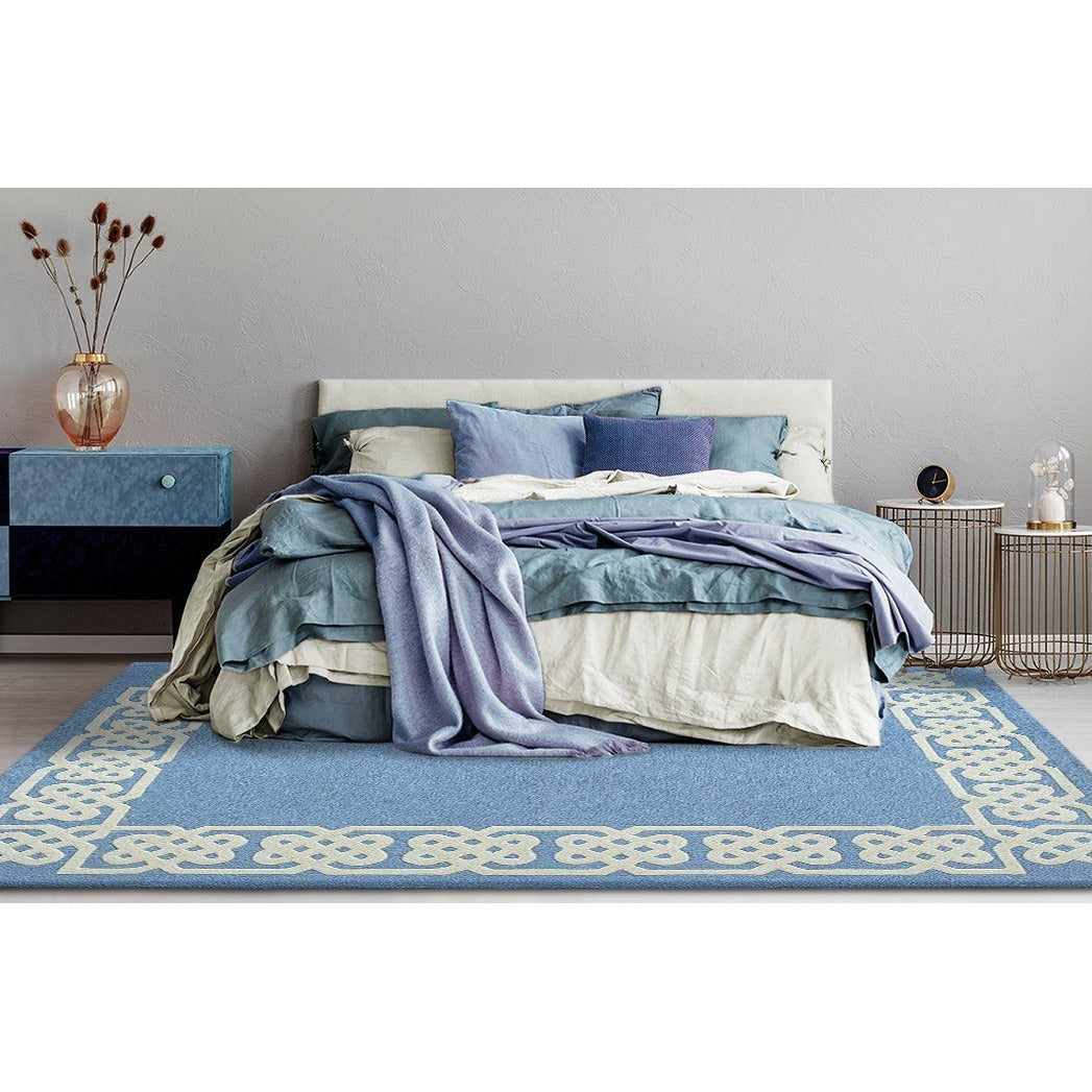 Worth Avenue Wool Rug Blue handtufted wool Organic Weave Shop