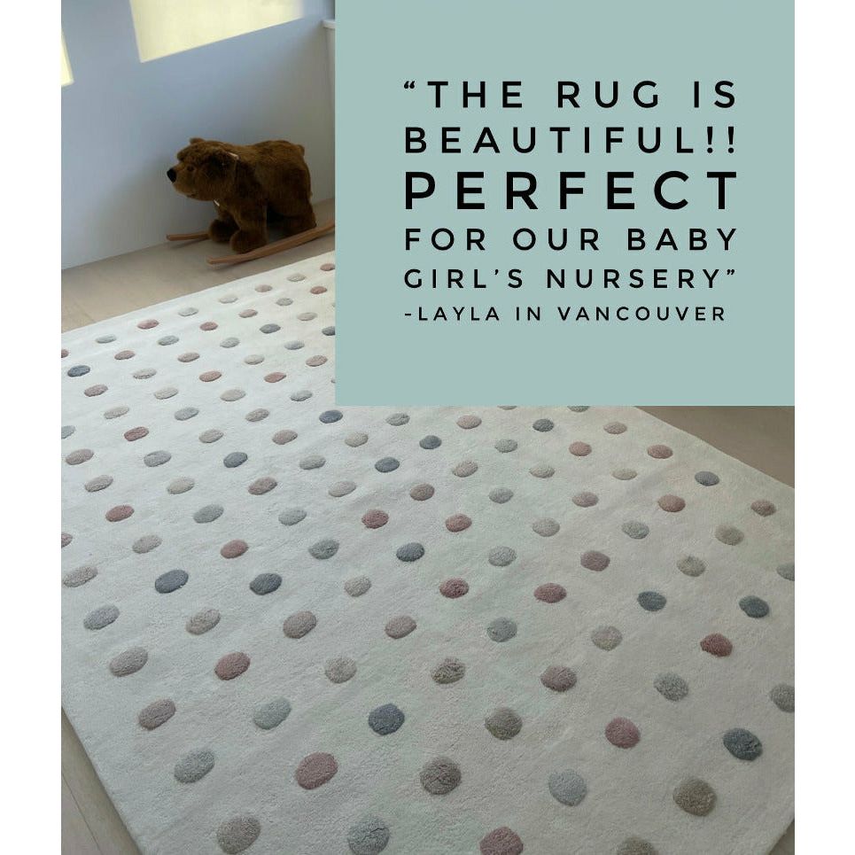 Pom Pom Party Wool Pink handtufted wool Organic Weave Shop