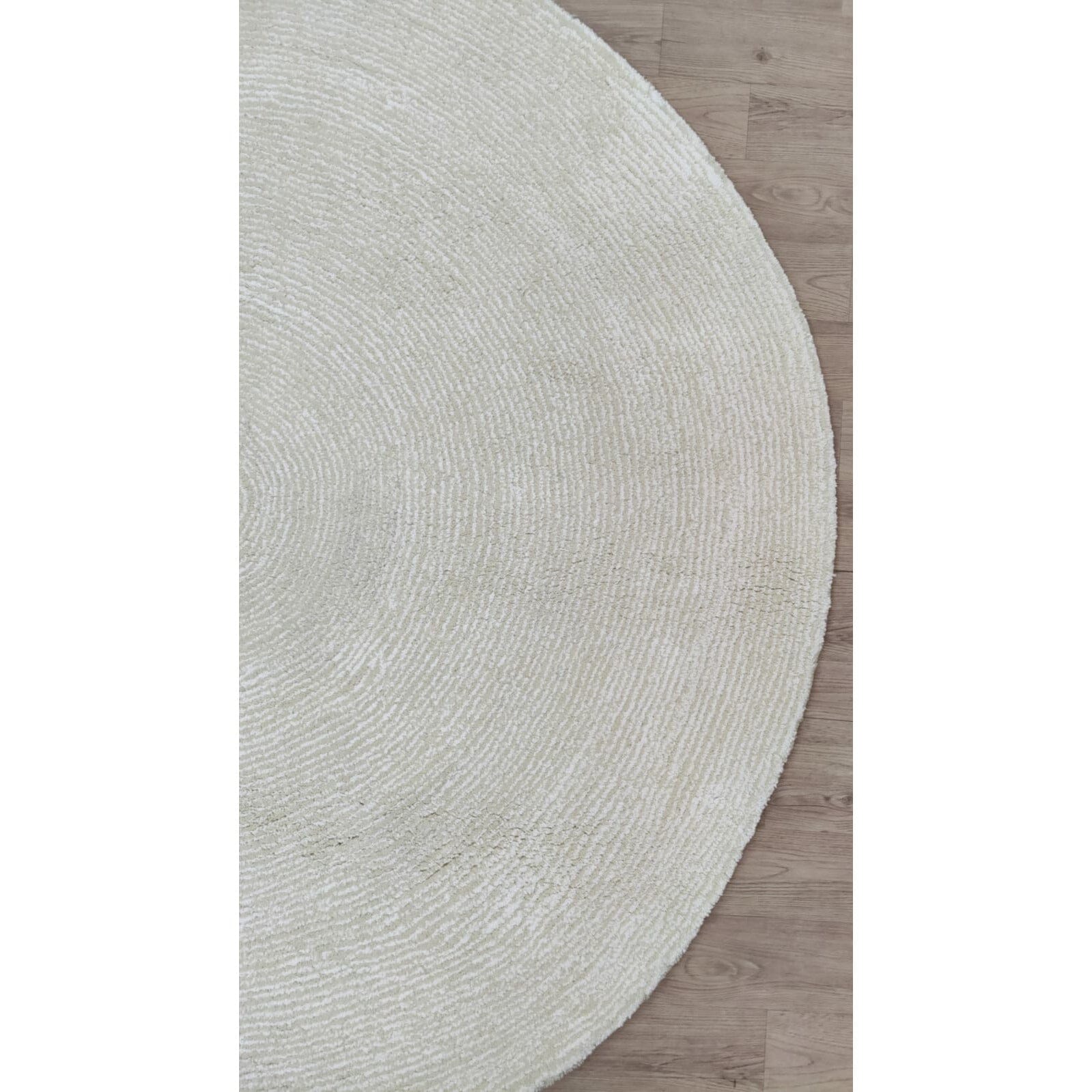 Seersucker Wool + Cotton Shag Ivory Round Rugs Organic Weave Shop