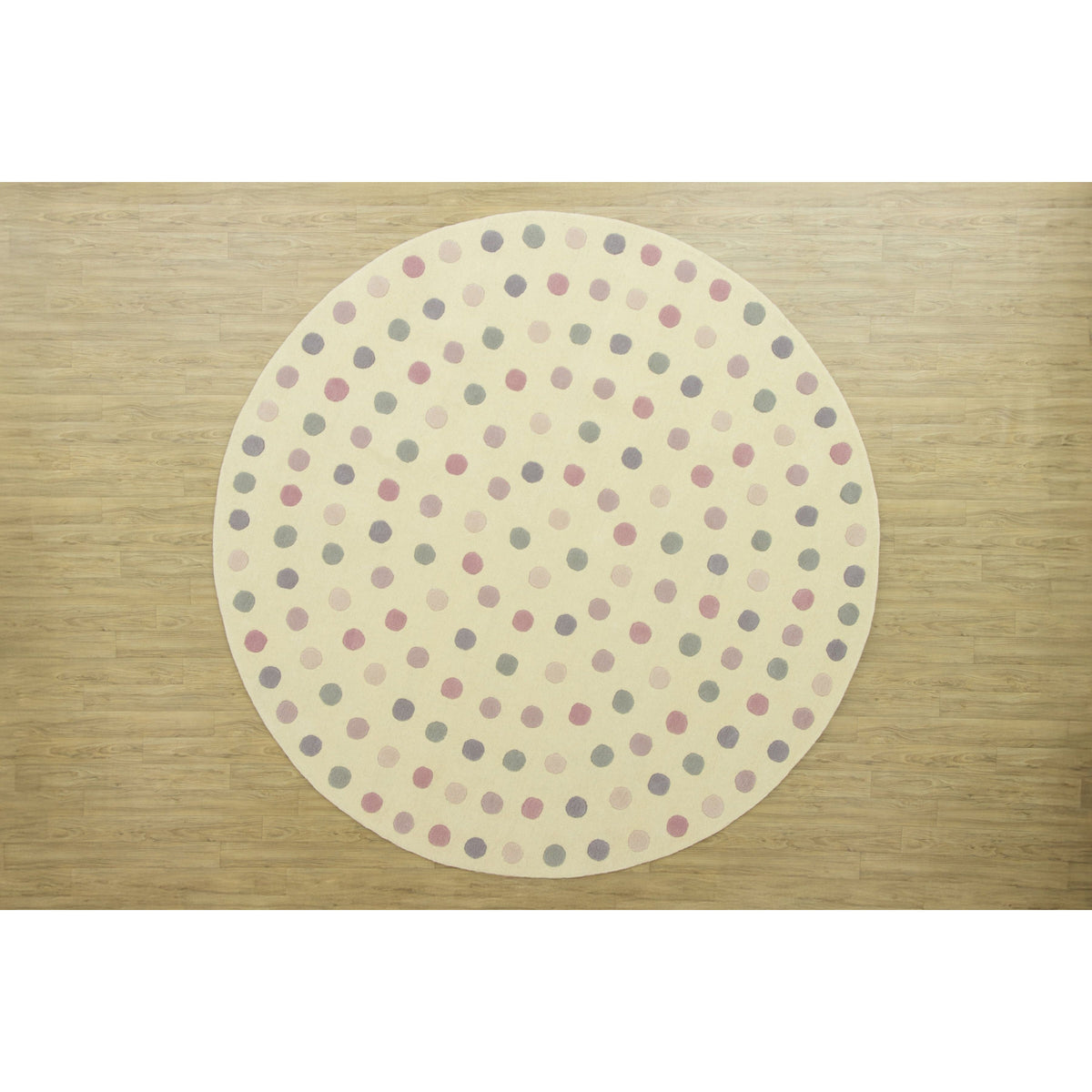 Polka Dot Pink Wool Sample handtufted wool Organic Weave Shop 