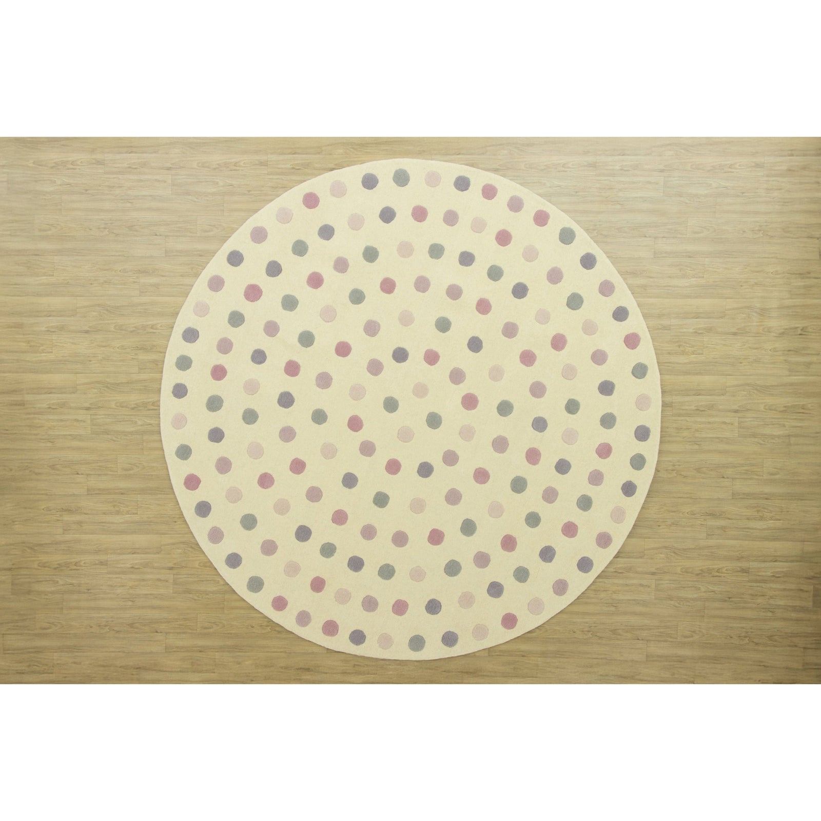 Polka Dot Pink Wool Sample handtufted wool Organic Weave Shop 