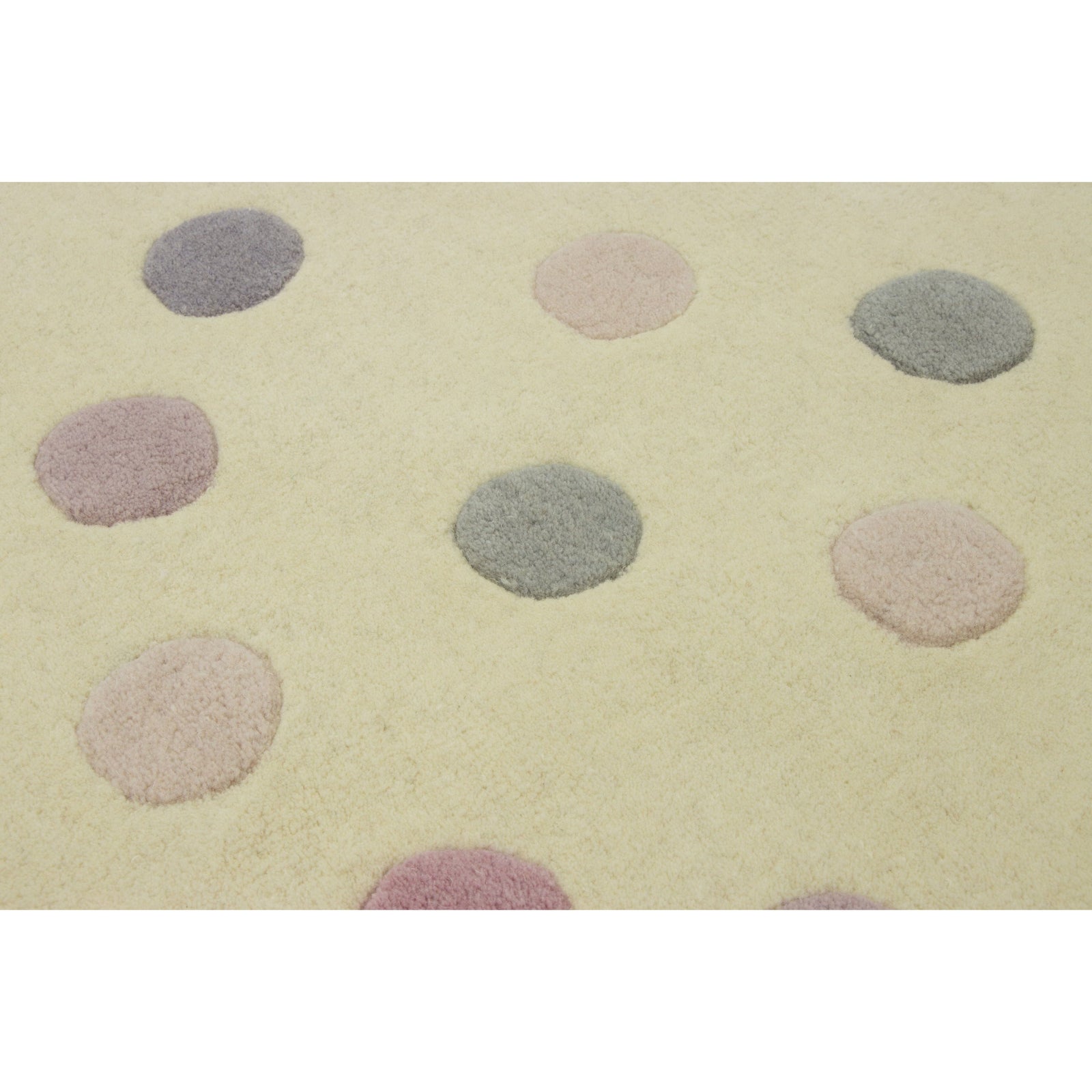 Polka Dot Pink Wool Sample handtufted wool Organic Weave Shop 