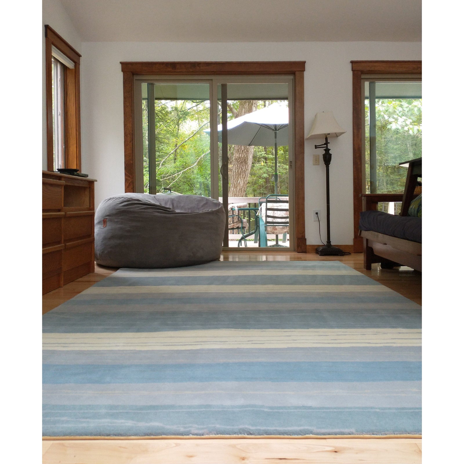 High Tide Wool Handknotted Blue handknotted tibetan 60 knot Organic Weave Shop 