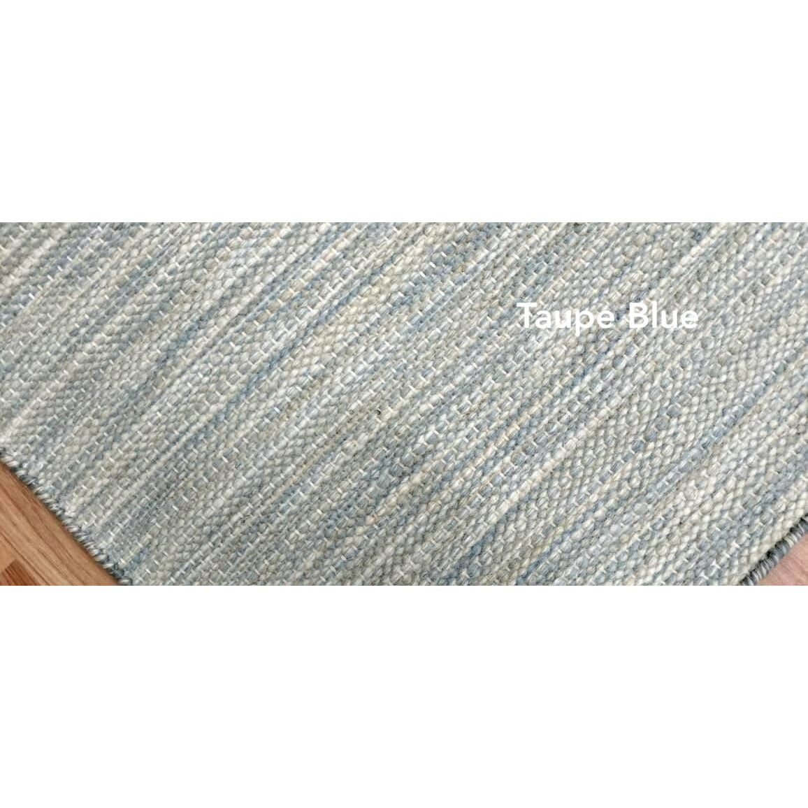 Anderson Wool Flatweave - 5 colors wool flatweave Organic Weave Shop 3x10 Runner Taupe/Blue 