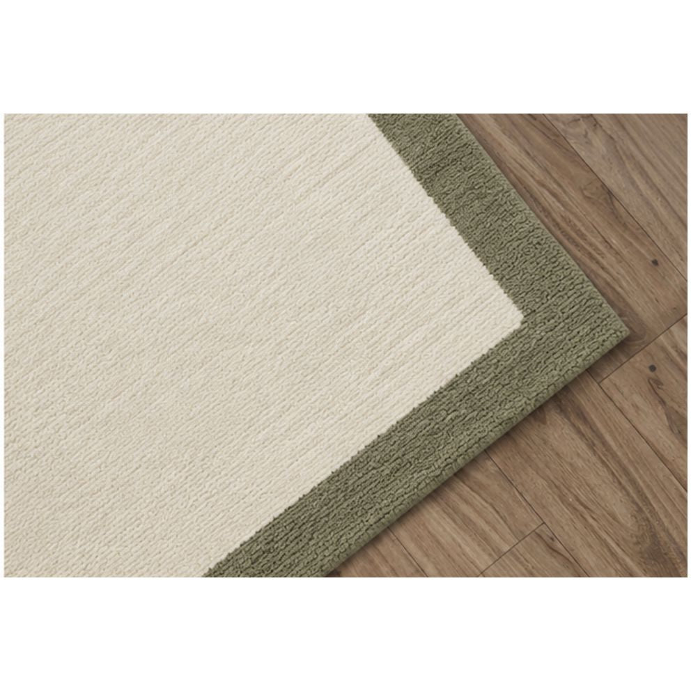 Border Rug Handknotted Wool - 5 Colors Rugs Organic Weave Shop 3x10 Runner Ivory/ Khaki Green 