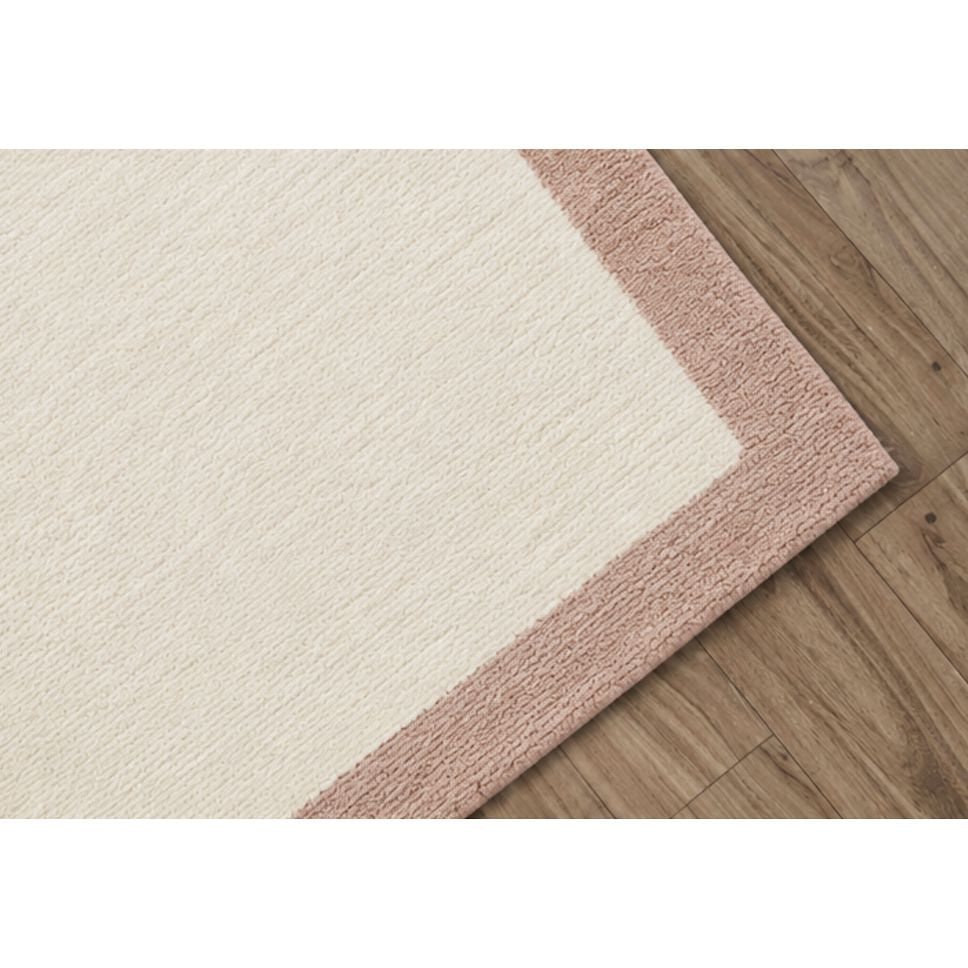 Border Rug Handknotted Wool - 5 Colors Rugs Organic Weave Shop 3x10 Runner Ivory/Pink 