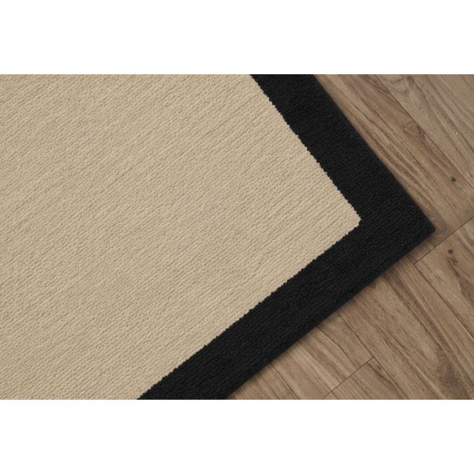 Border Rug Handknotted Wool - 5 Colors Rugs Organic Weave Shop 3x10 Runner Sand/Black 