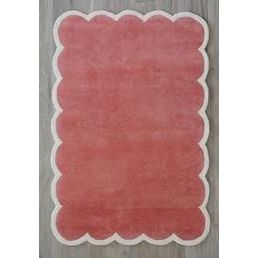 Sculpted Border Cotton Handknotted - More Colors Available handknotted tibetan 60 knot Organic Weave Shop 3' x 10' RUNNER Pink/Ivory 