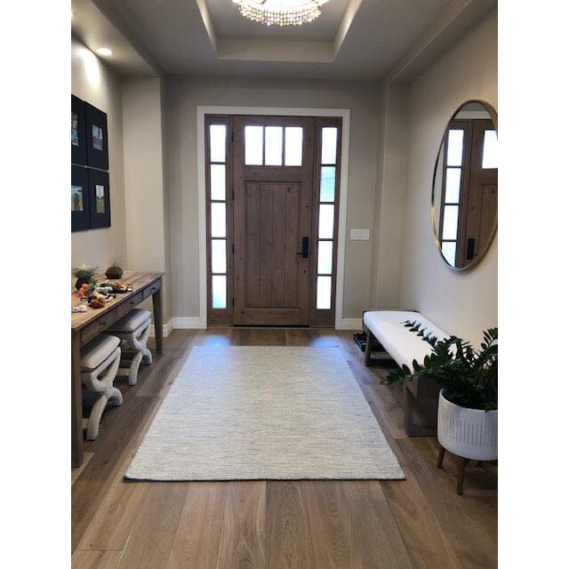 Strie Wool Flatweave Grey wool flatweave Organic Weave Shop 