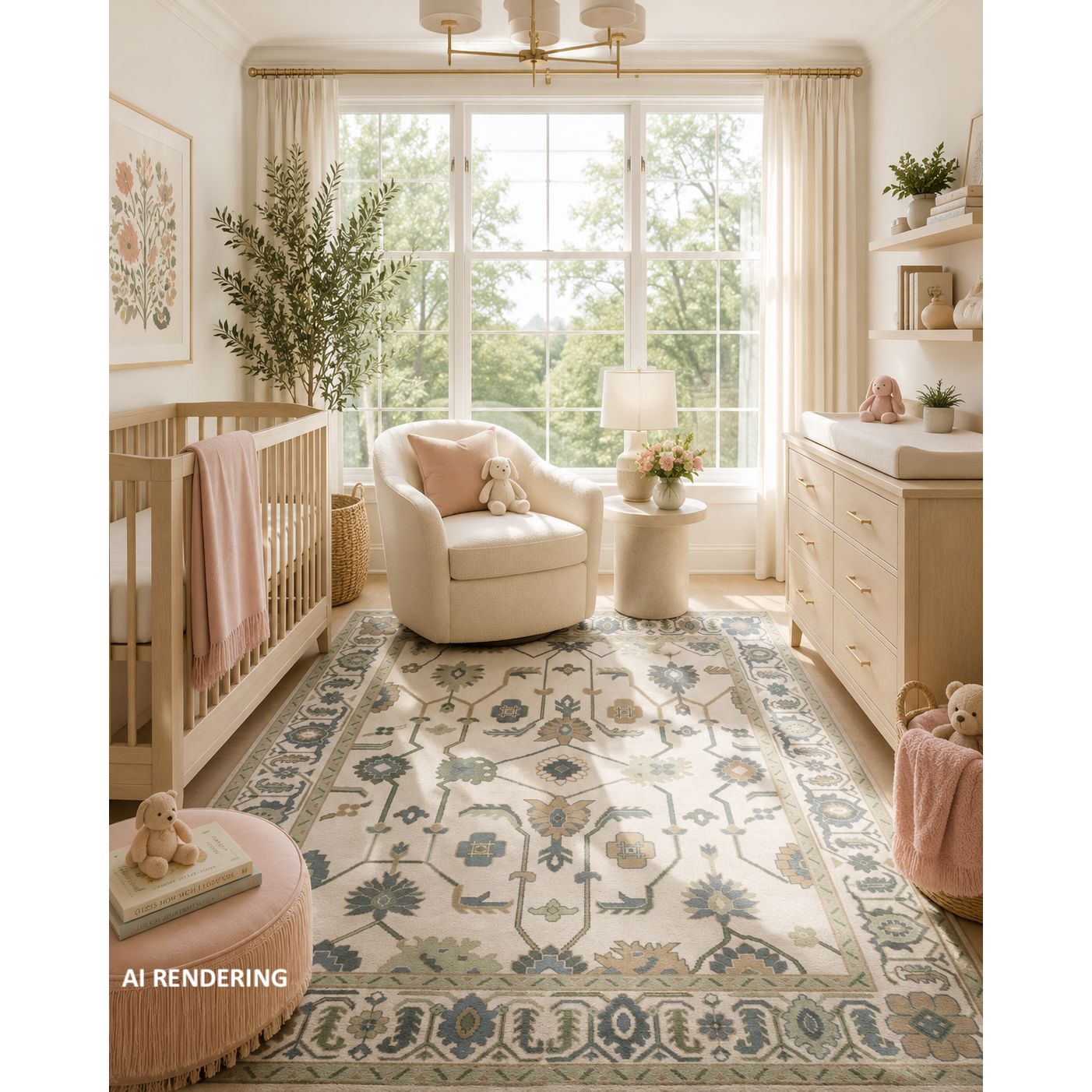 Clara Ivory Wool Handknotted handknotted wool rug Organic Weave Shop 
