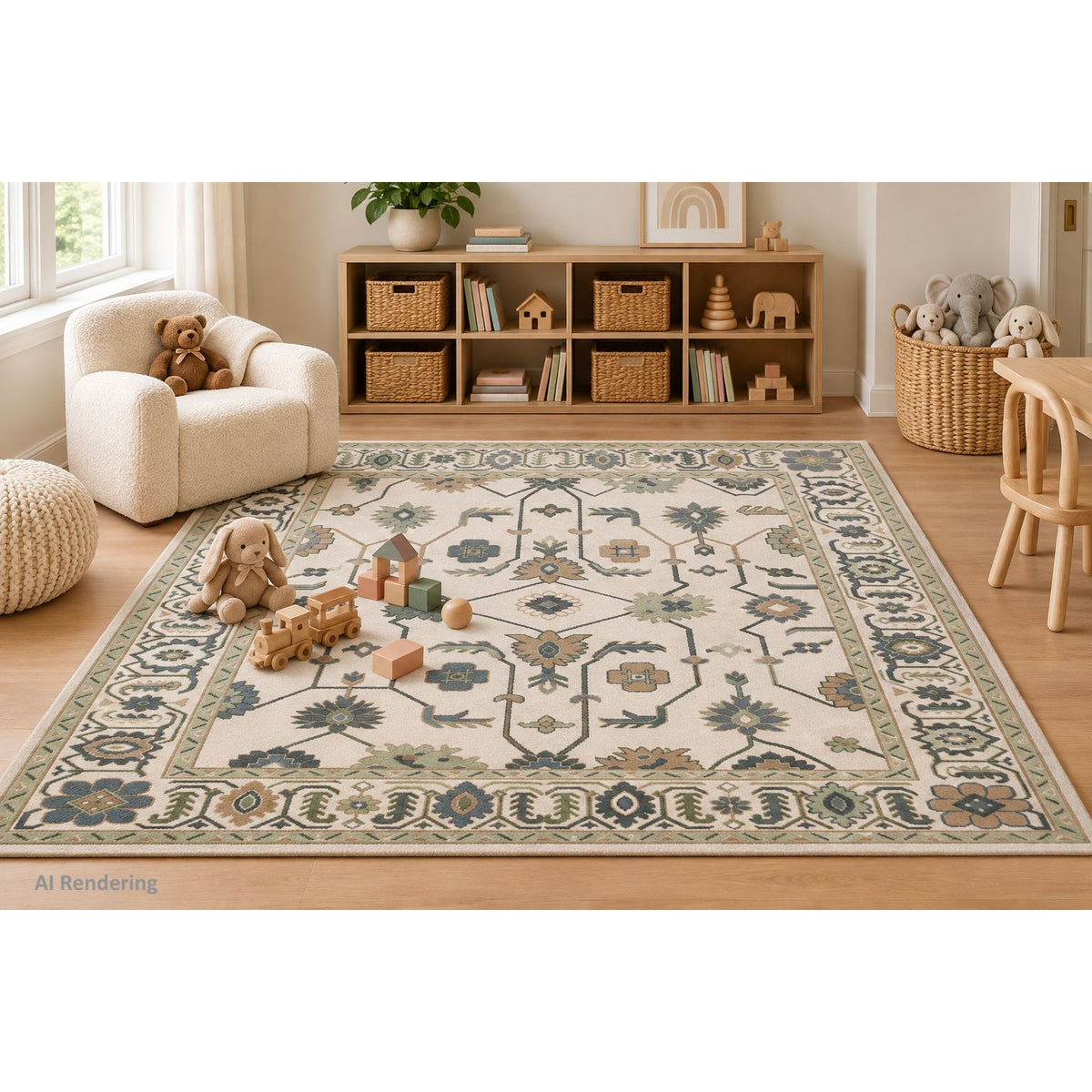 Clara Ivory Wool Handknotted handknotted wool rug Organic Weave Shop 