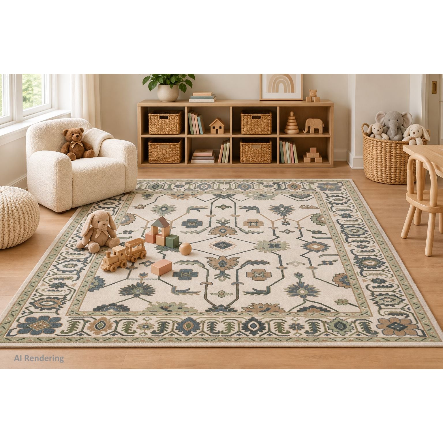 Clara Ivory Wool Handknotted handknotted wool rug Organic Weave Shop 