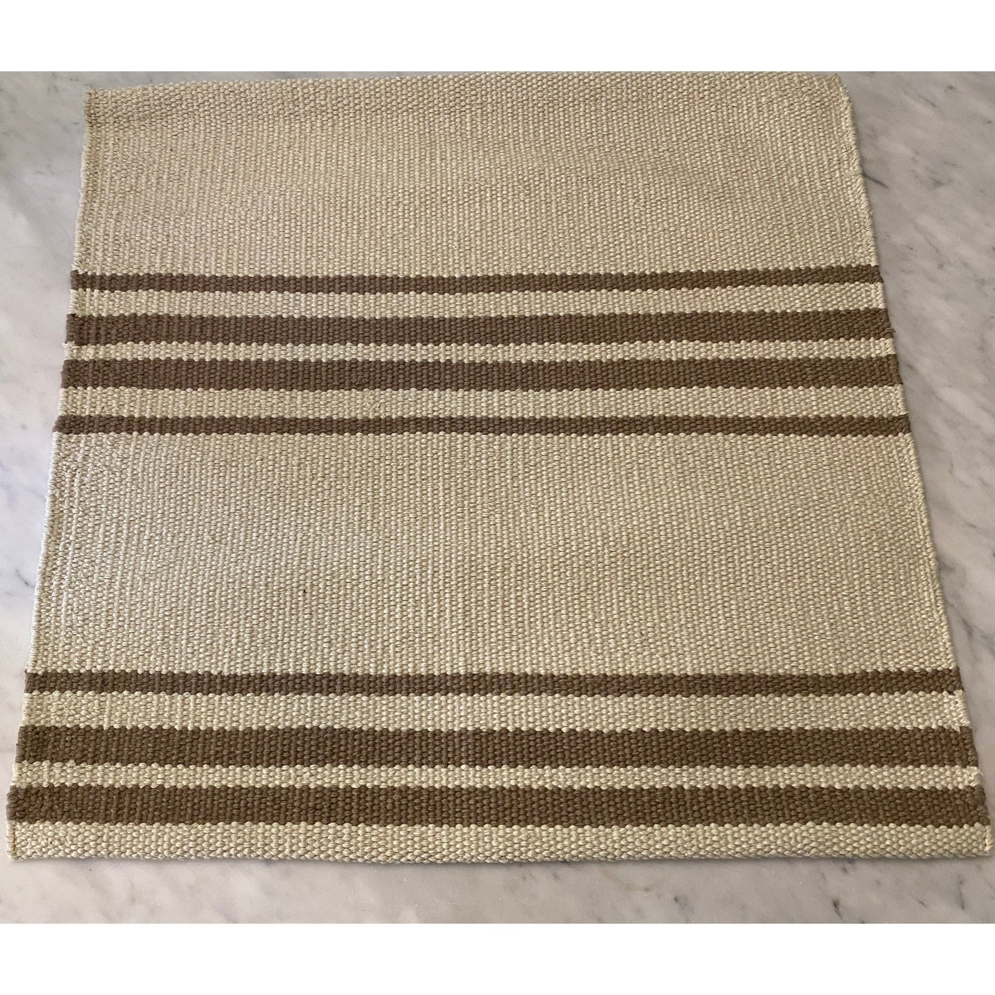 Mocha Stripe Cotton Flatweave cotton flatweave Organic Weave Shop 