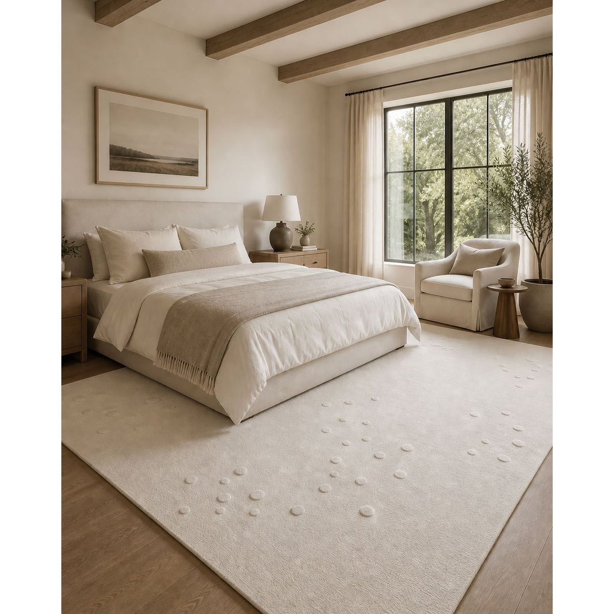 Dots Tibetan Handknotted Wool - 3 Colors Available handknotted tibetan 60 knot Organic Weave Shop 