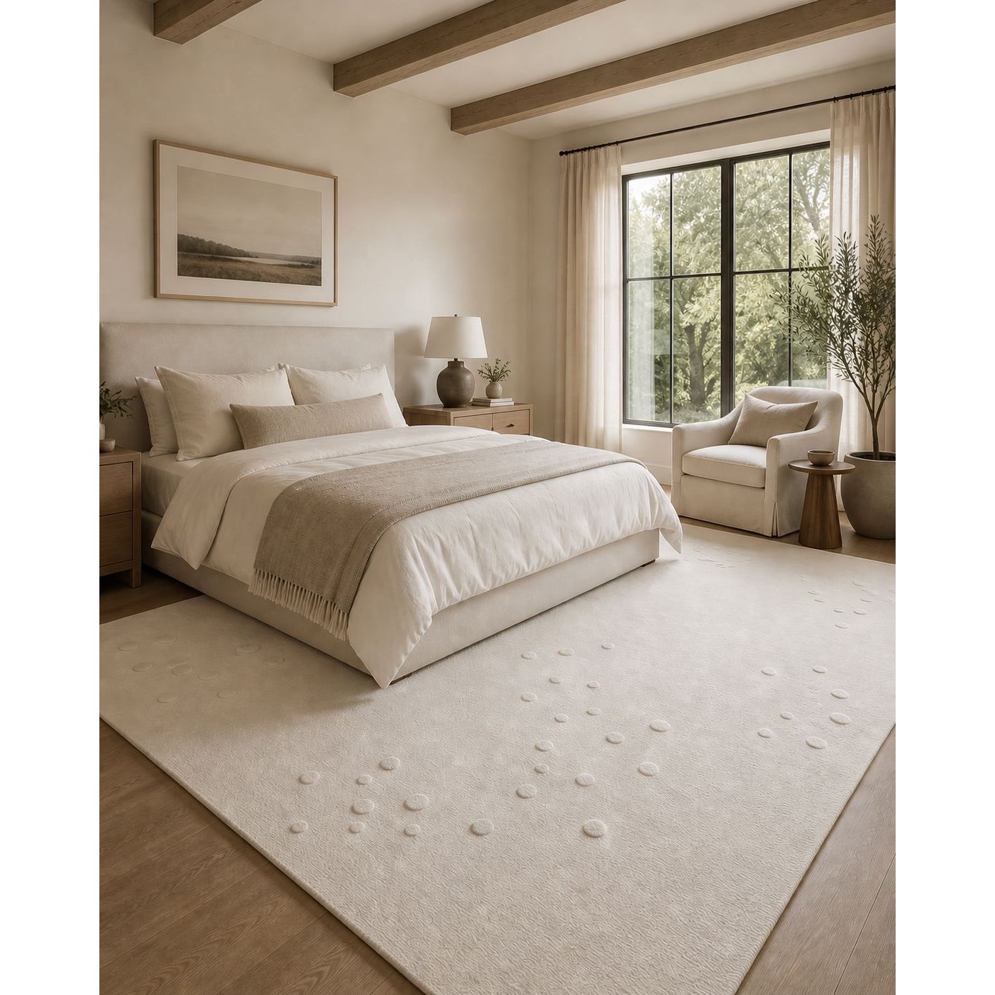 Dots Tibetan Handknotted Wool - 3 Colors Available handknotted tibetan 60 knot Organic Weave Shop 