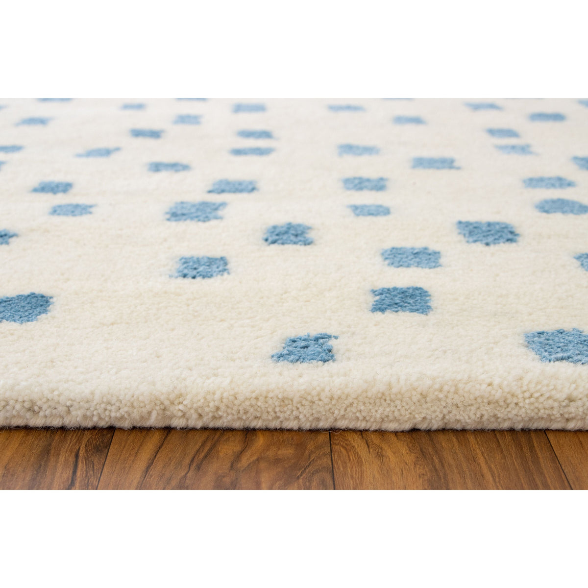 Erica Blue Wool Shag handtufted wool + cotton shag Organic Weave Shop 