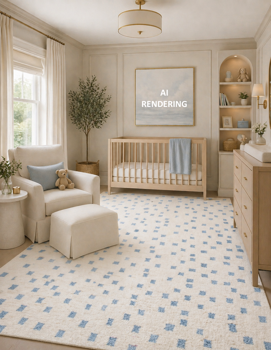 Erica Blue Wool Shag