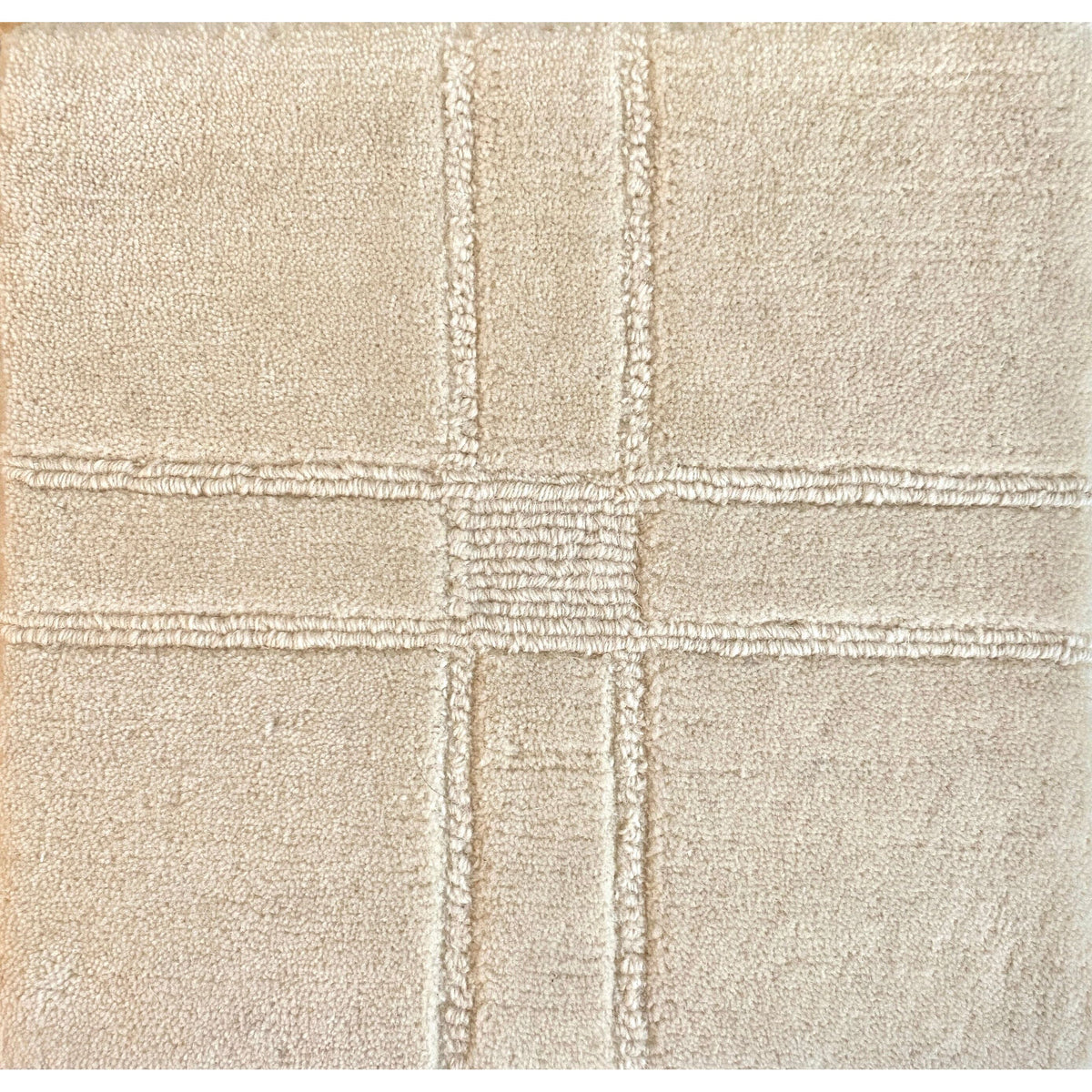 Henderson Ivory Tibetan Handknotted Wool SAMPLE handknotted tibetan 60 knot Organic Weave Shop 12&quot;x12&quot; Ivory 