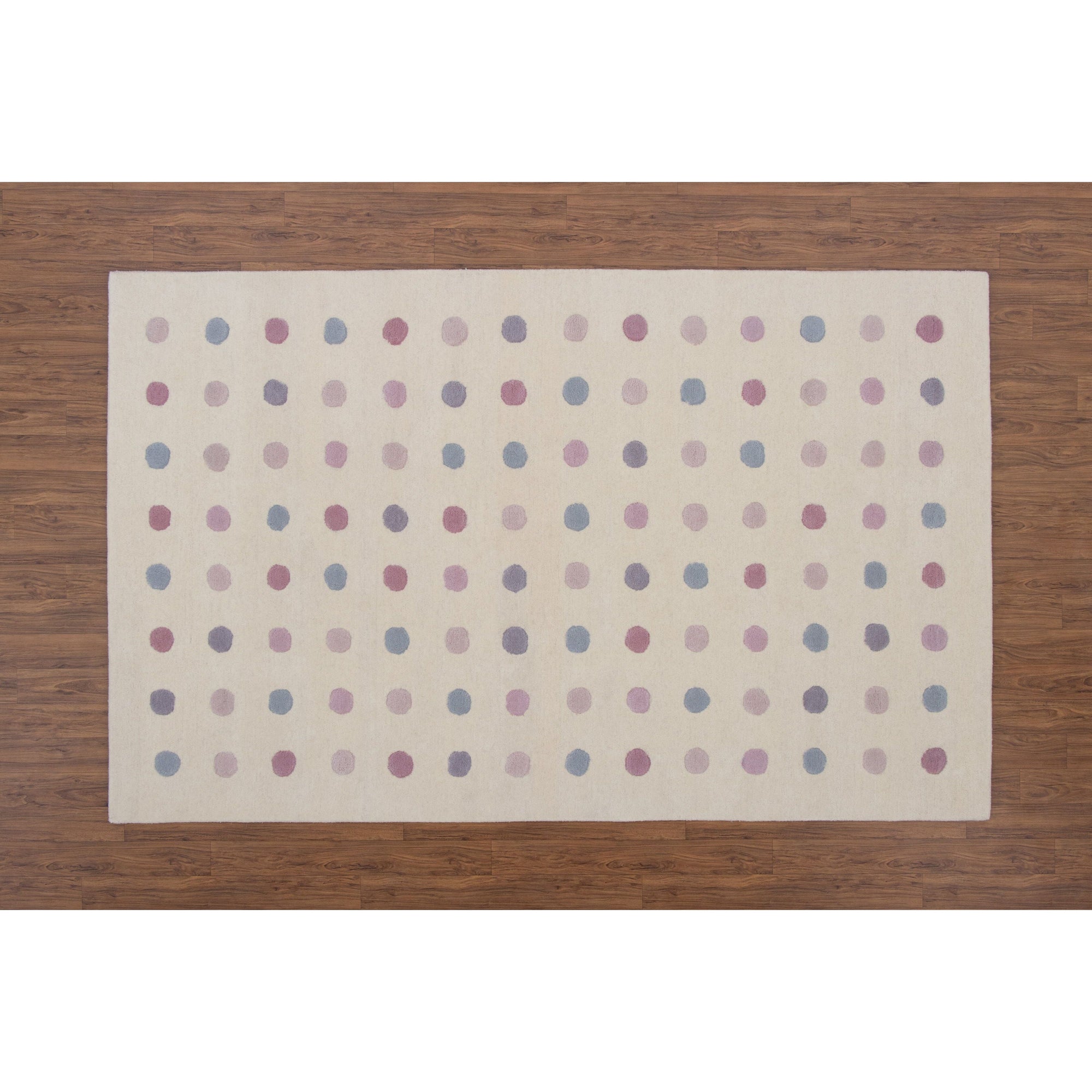 Polka Dot Pink Wool handtufted wool Organic Weave Shop 