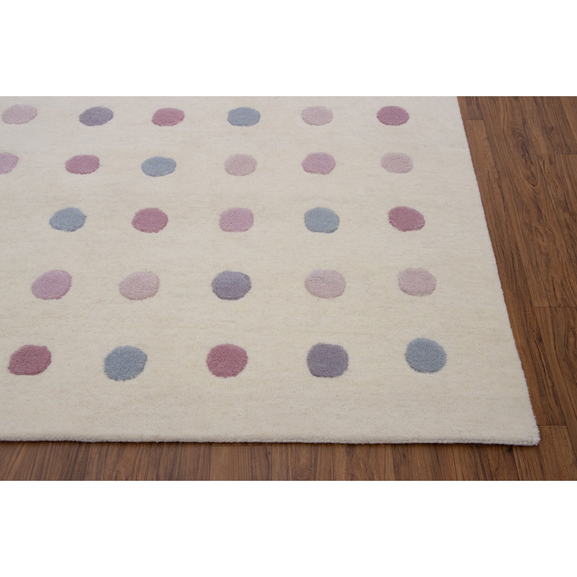 Polka Dot Pink Wool handtufted wool Organic Weave Shop 