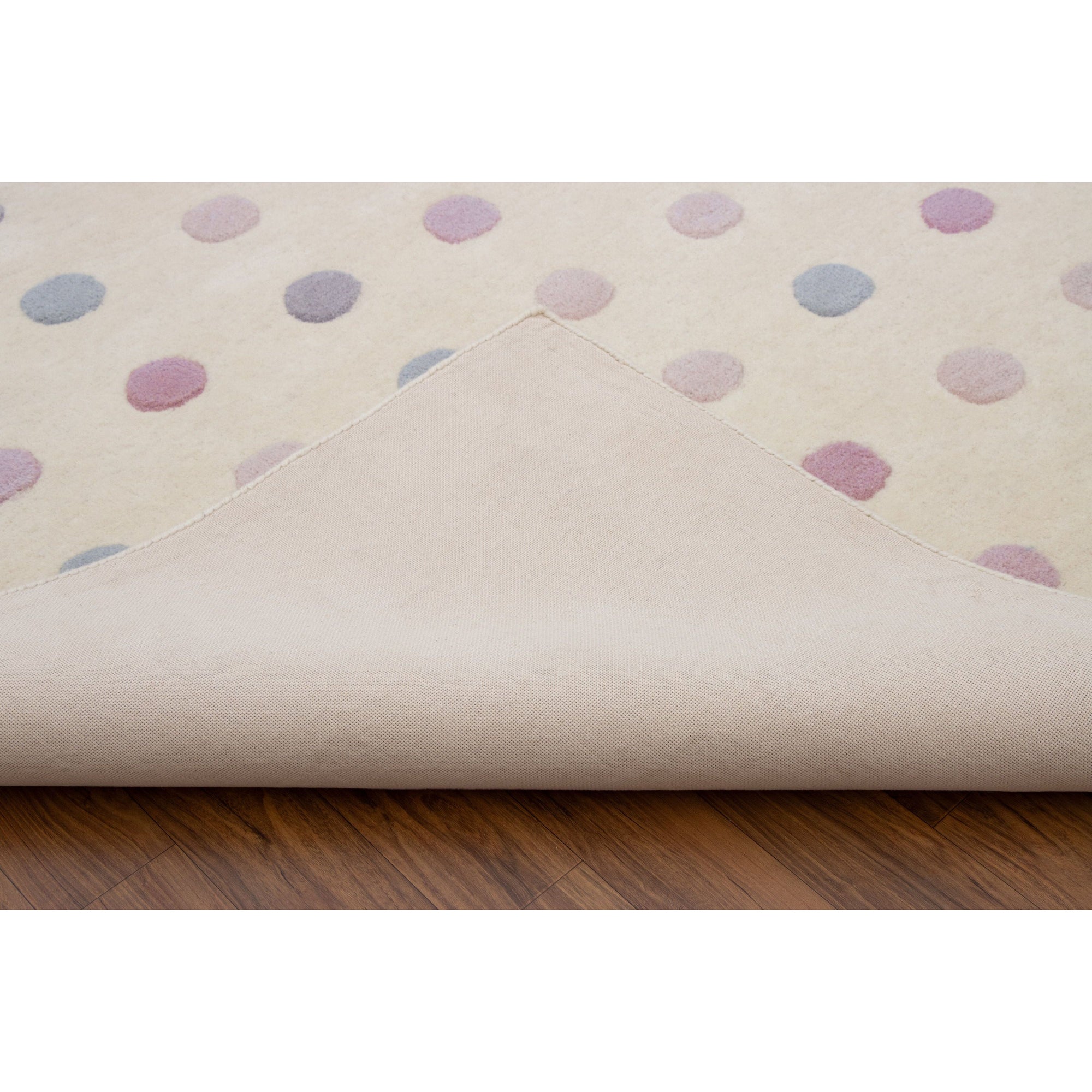 Polka Dot Pink Wool handtufted wool Organic Weave Shop 